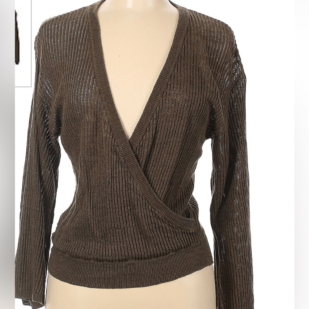 Lauren Ralph Lauren Linen Wrap Sweater Size Small